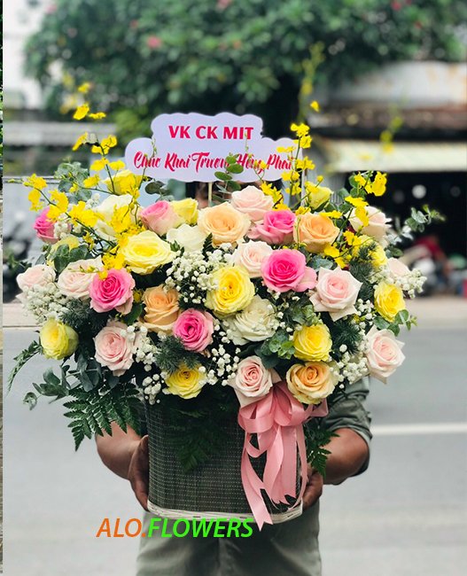 lẵng hoa chúc mừng khai trương