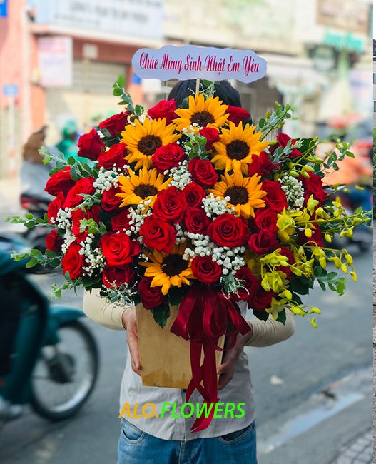 giỏ hoa tăng người thương